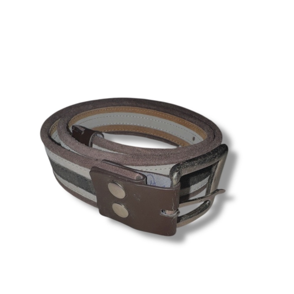 MEN’S Brown and Grey Suede 40” Belt